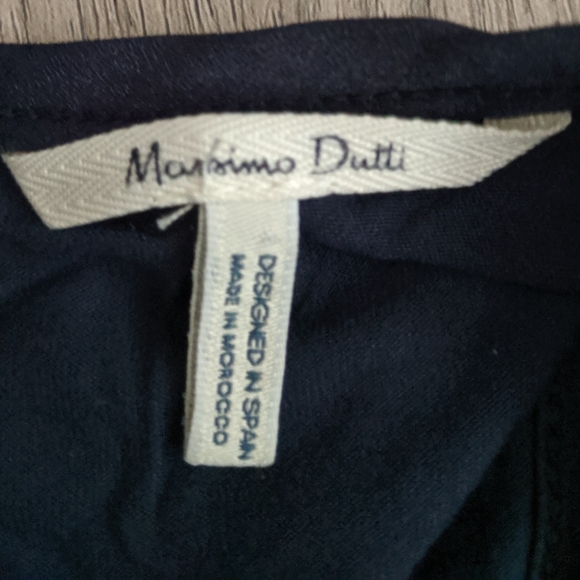 Massimo Dutti Navy Floral Tie Back Blouse Large - Picture 6 of 10